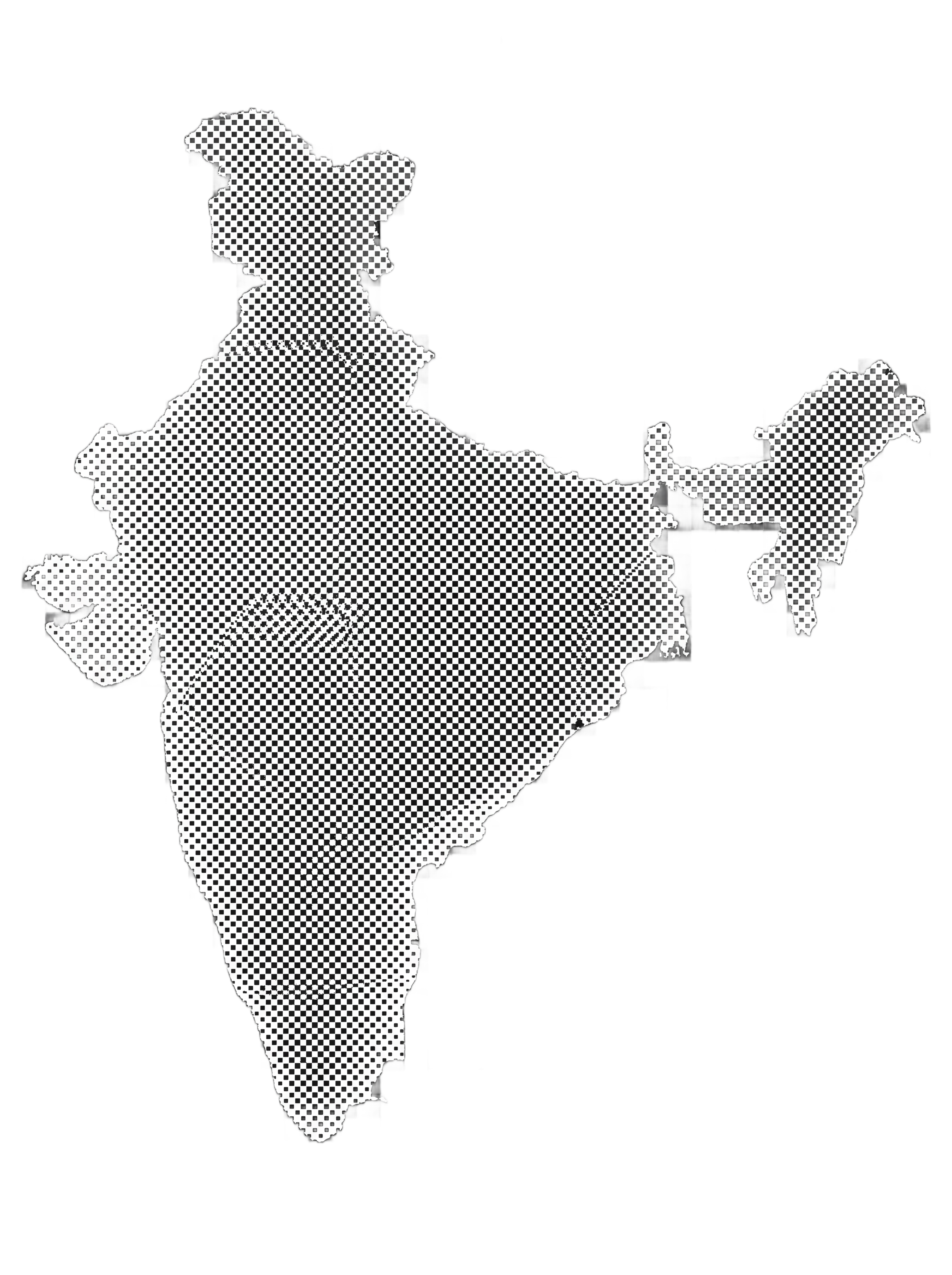 Halftone map of India